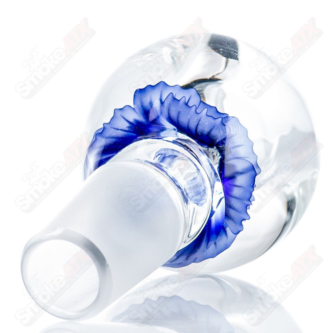 Swan Glass 18mm Flower Marble Bowl, heady glass bowl with colorful flower marble design, perfect for smoking accessories.