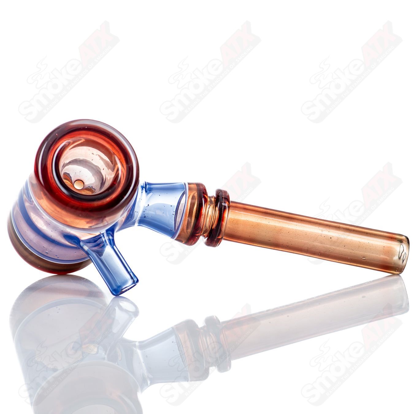 Colorful Kirkland Glassworks #4 Color Poker hand pipe with vibrant multi-color glass accents.