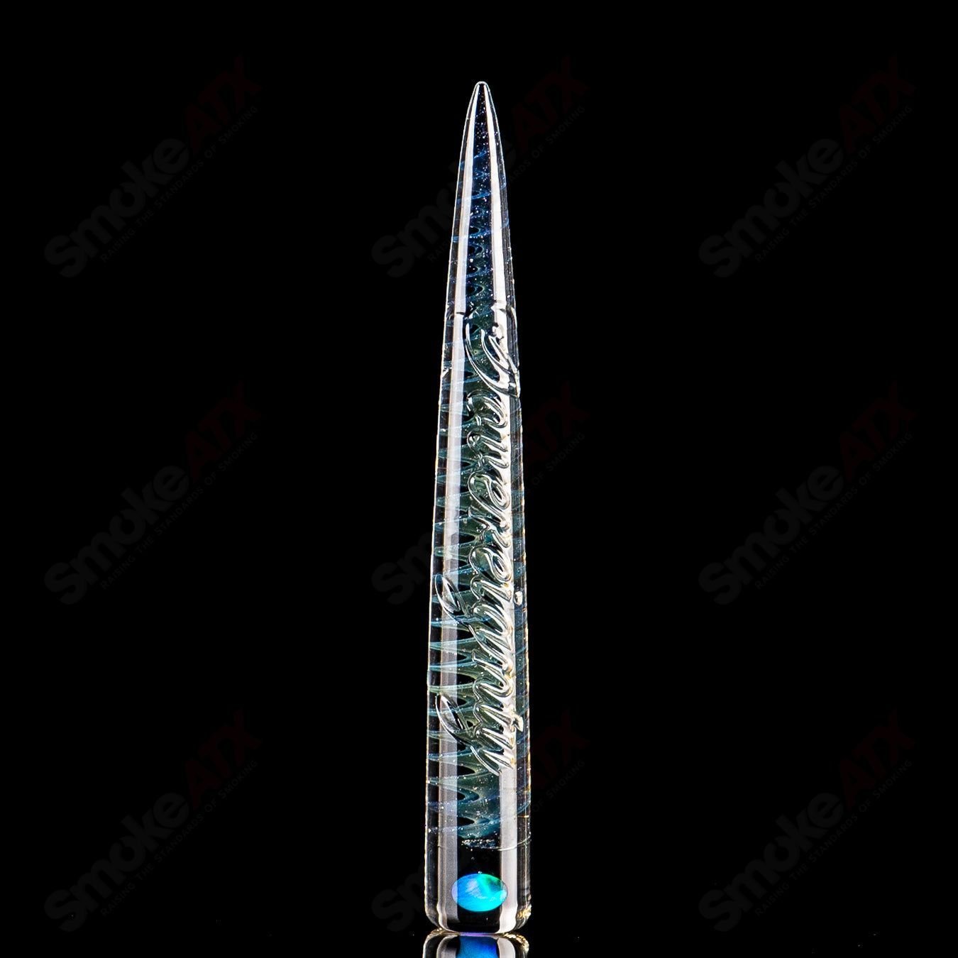 Sovereignty Glass Heady Glass spiral poker tool with vibrant opal accents, designed for glassware accessories and artistic craftsmanship.