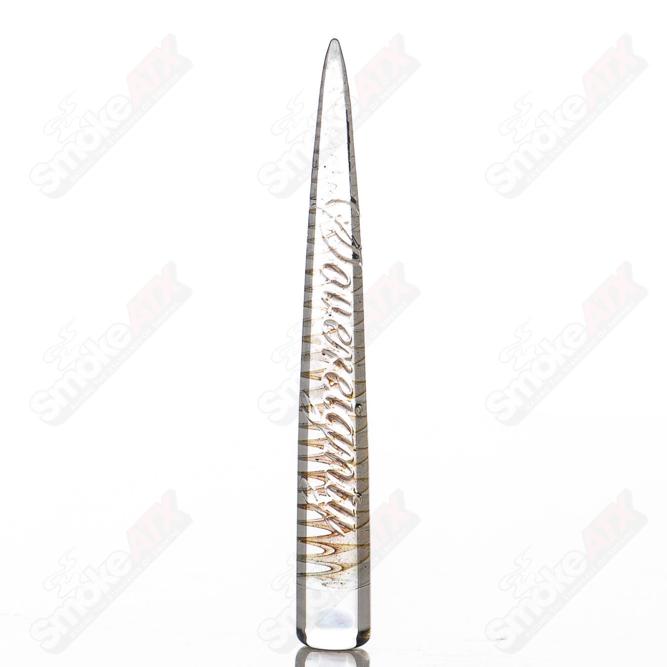 Sovereignty Glass Opal Accent Spiral Poker Tool, heady glass accessory with colorful opal accents and intricate spiral design.