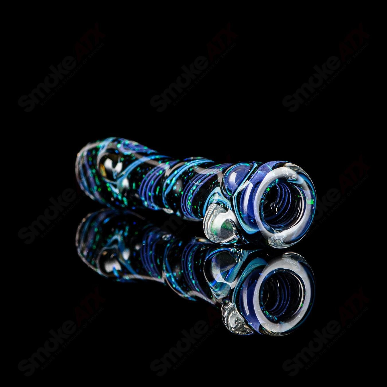 Glass Chillum named #4 Opal Hitter by Rotational Science, featuring a colorful opal design and smooth glass finish.