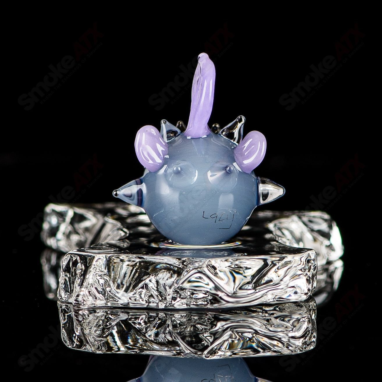Chadd Lacy Glass Heady pendant featuring a #4 Puffer Slurper marble design with vibrant colors and intricate glasswork.