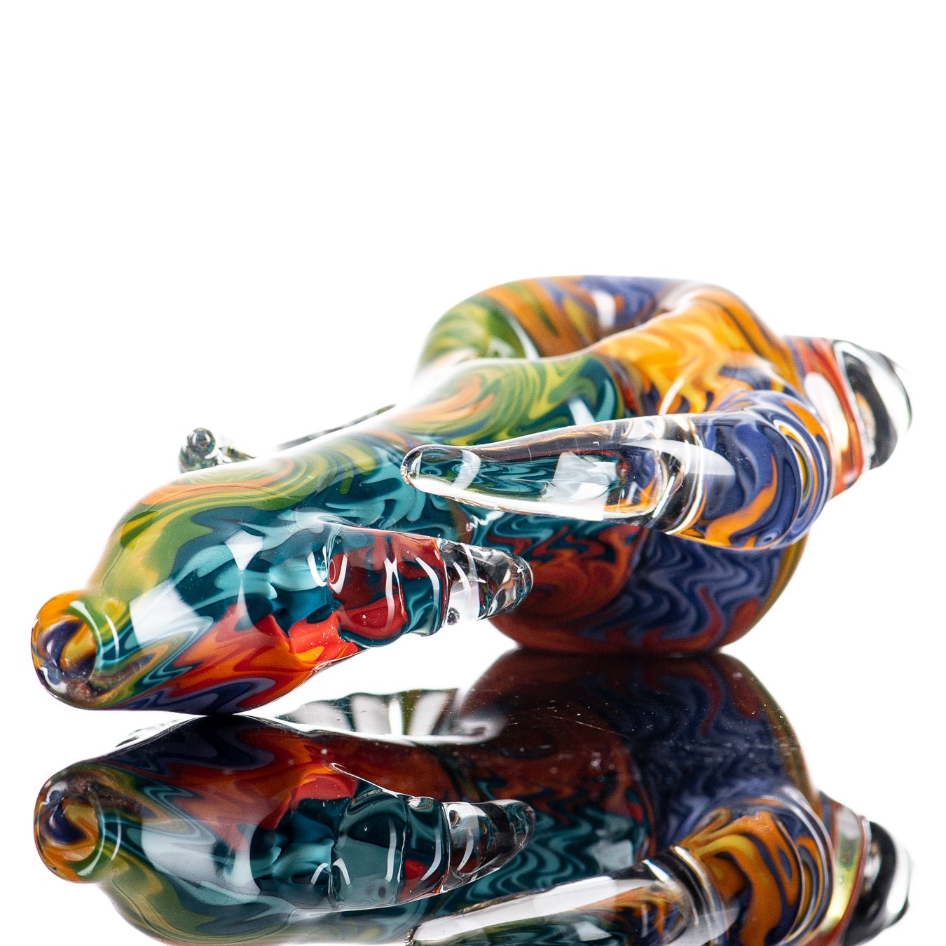 JMK Glass 4-section Re Wig Unicorn Scepter Spoon made of glass, featuring vibrant colors and detailed unicorn design.
