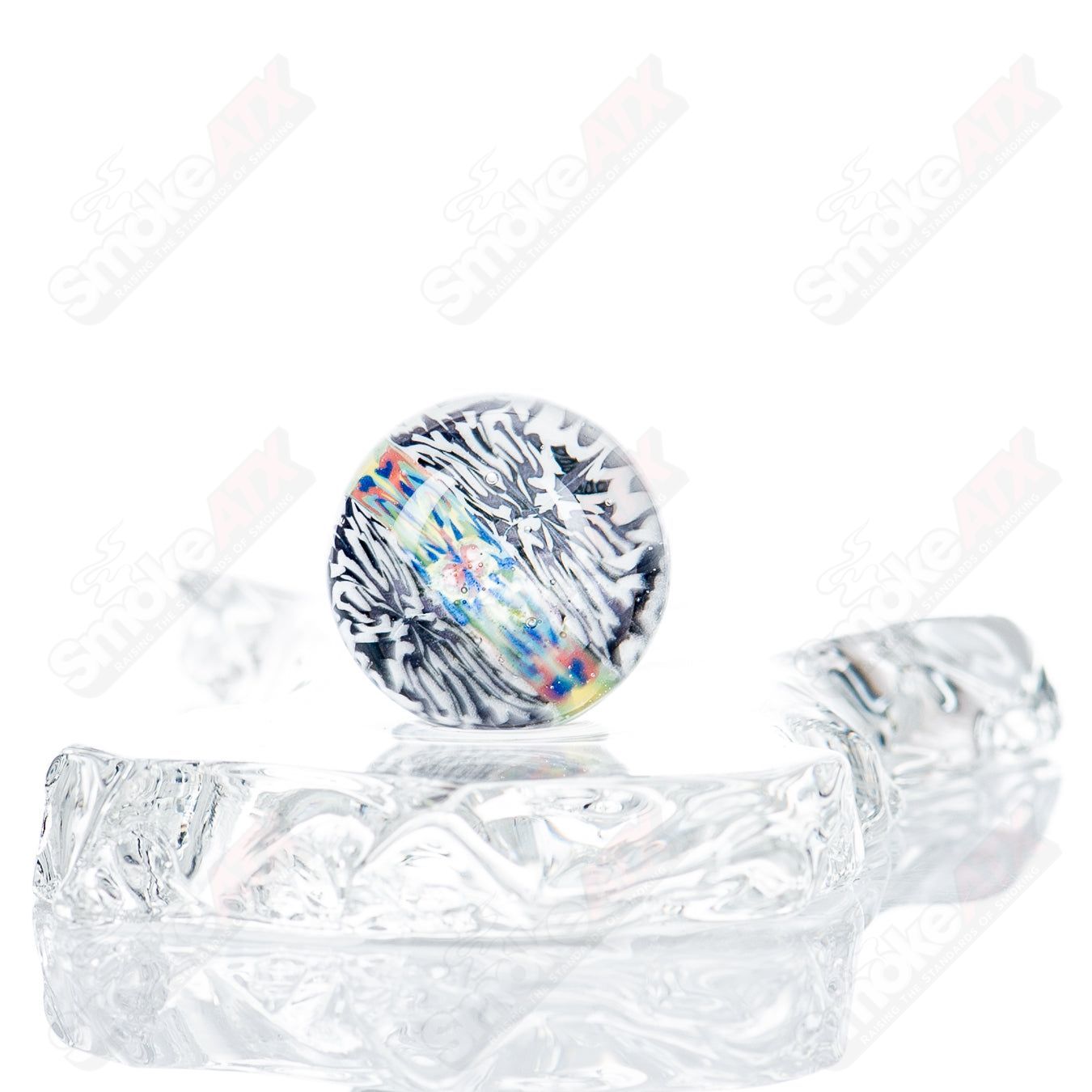 JMass Heady Glass 4 Slurper Marble featuring colorful marbles and intricate glasswork, designed for artistic glass enthusiasts.
