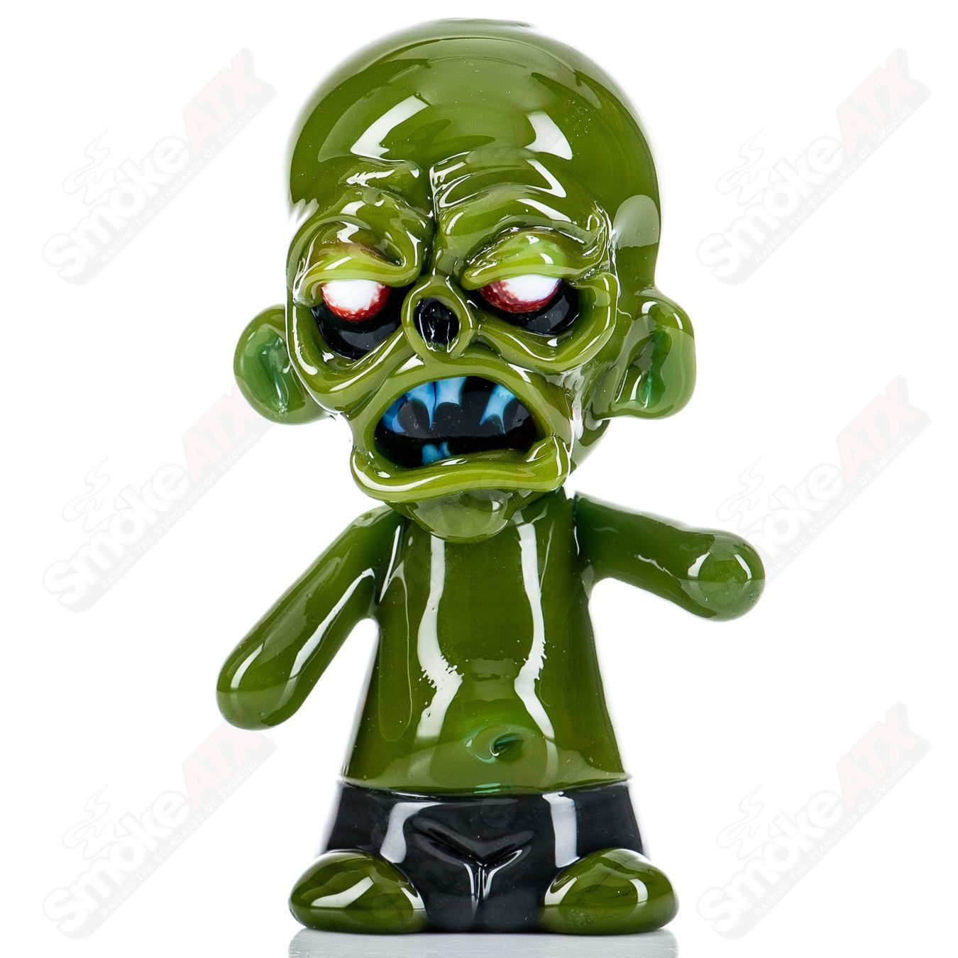 Ghost #4 Zombie Hand Pipe, a detailed heady glass hand pipe designed to resemble a zombie hand, perfect for collectible smoking accessories.