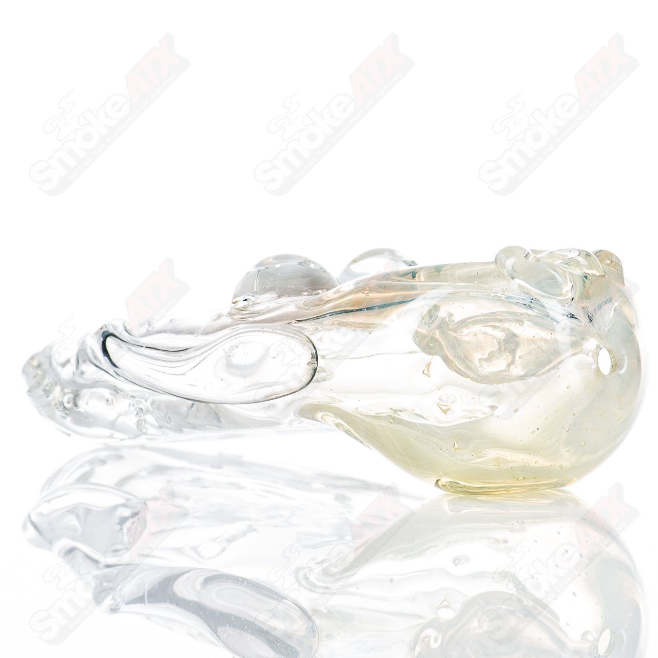 Glass Goddess Pipe by Nobody, clear glass smoking pipe with intricate goddess design, durable and stylish for smoking accessories.