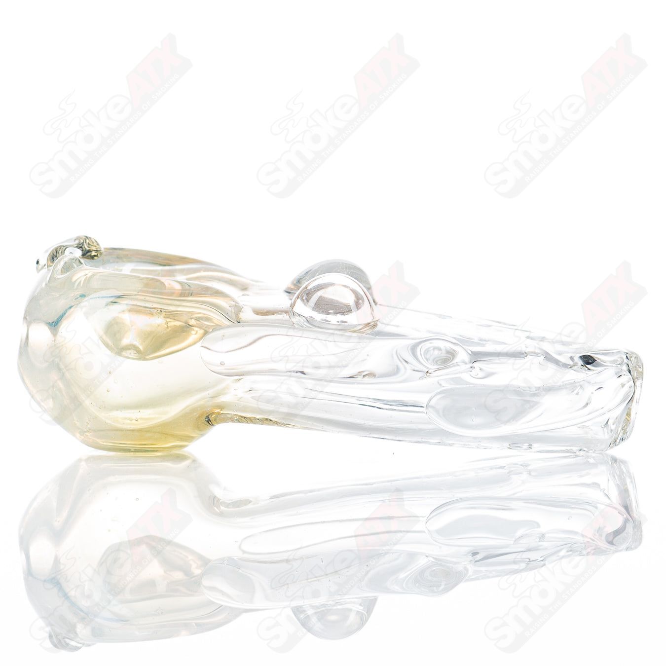 Glass Goddess Pipe by Nobody, a clear glass smoking pipe featuring a detailed goddess design, ideal for personal use.