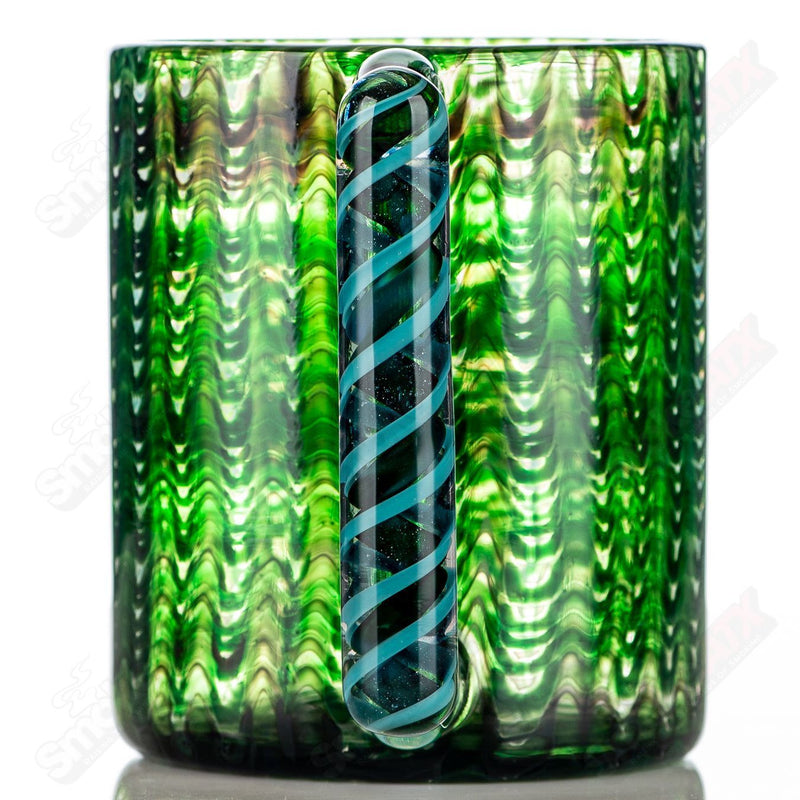 Green Wrap N Rake Glass Log Mug by Ed Wolfe Glass - Smoke ATX