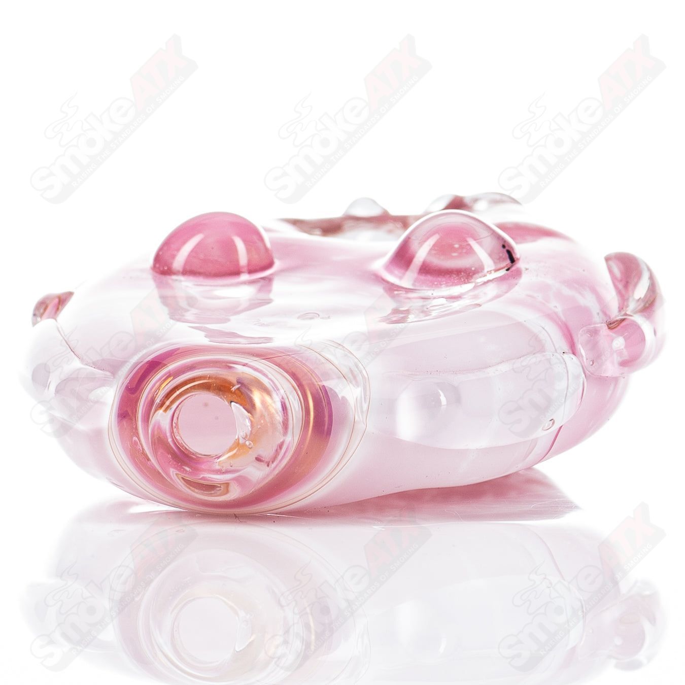 Glass Goddess Pipe by Nobody, clear glass smoking pipe with intricate goddess design, durable and easy to hold.