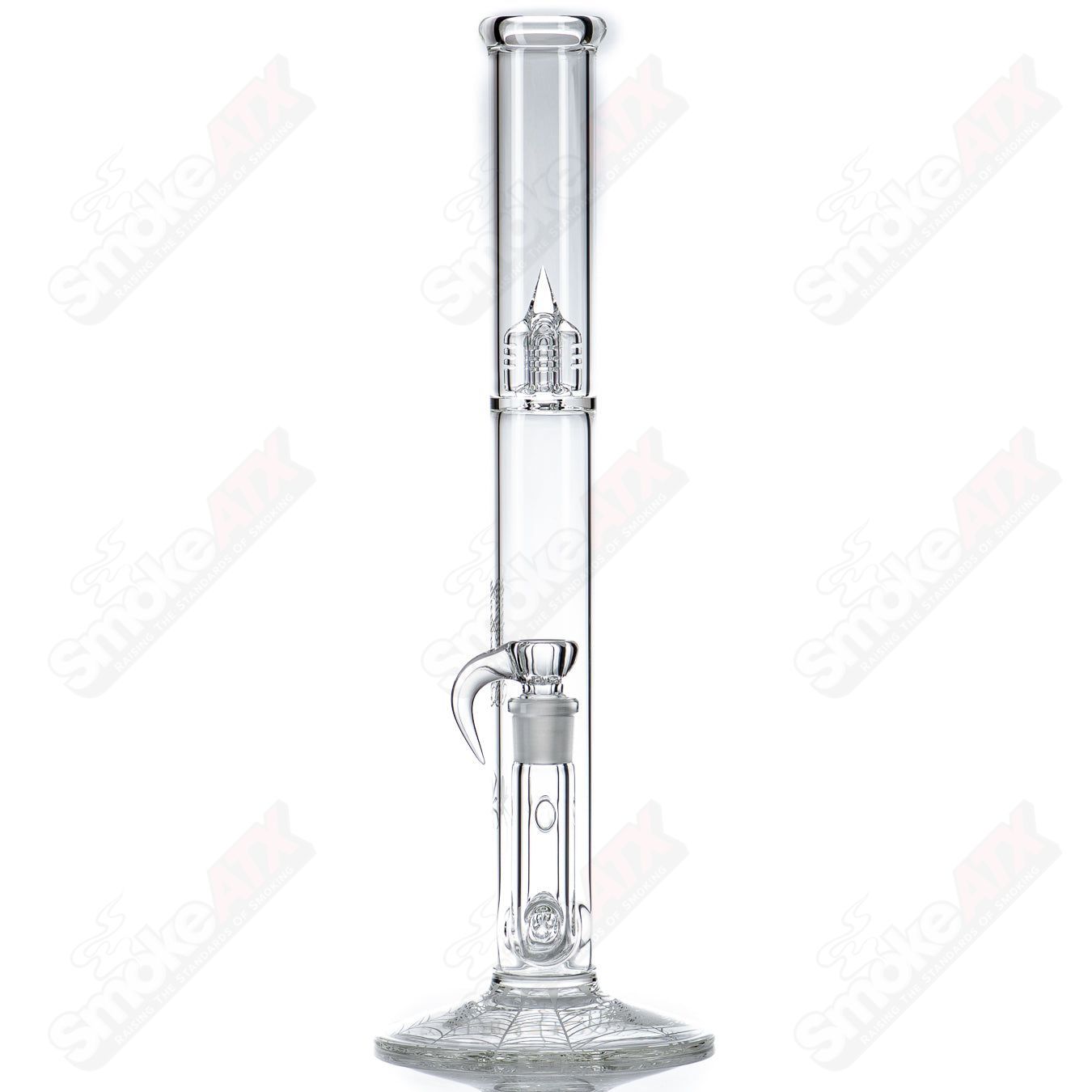 Clear Sovereignty Glass straight tube with 44x4 size featuring a Halloween and bloodshed pattern design.