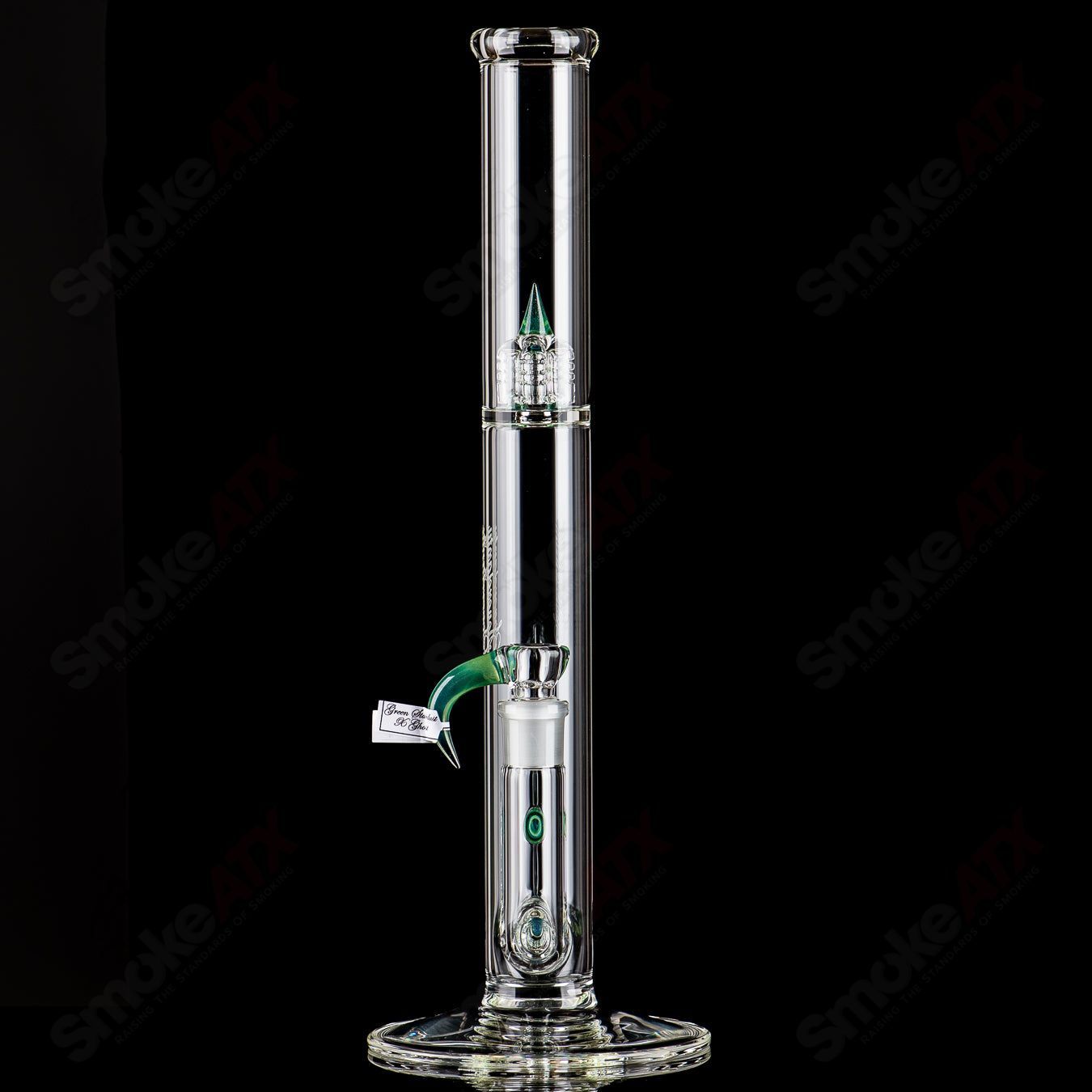 Sovereignty Glass 44x4 DG Stemline Minor Accent straight glass tube with colorful design and clear glass finish.