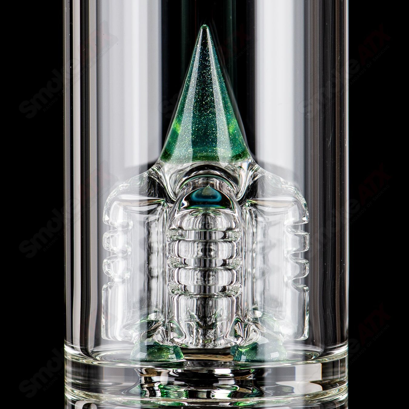 Sovereignty Glass 44x4 DG Stemline Minor Accent straight glass tube with intricate design and clear glass finish.