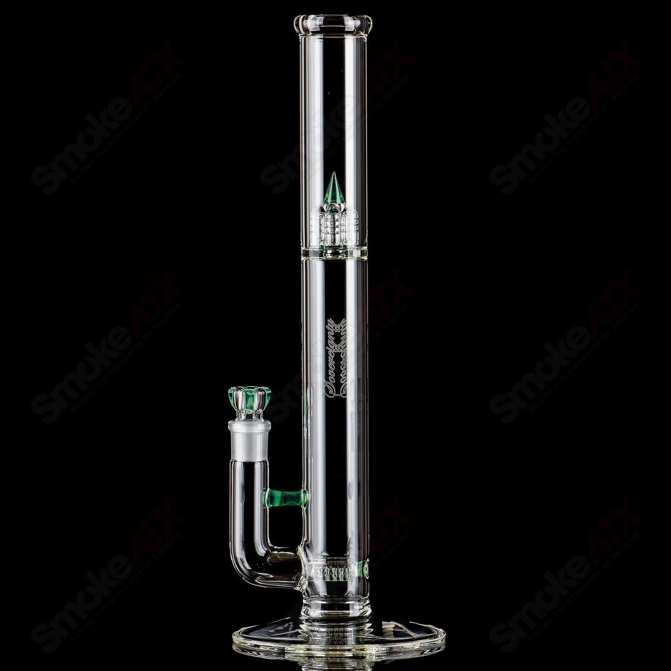 Sovereignty Glass 44x4 DG Stemline Minor Accent straight glass tube with colorful accent design, clear glass construction.