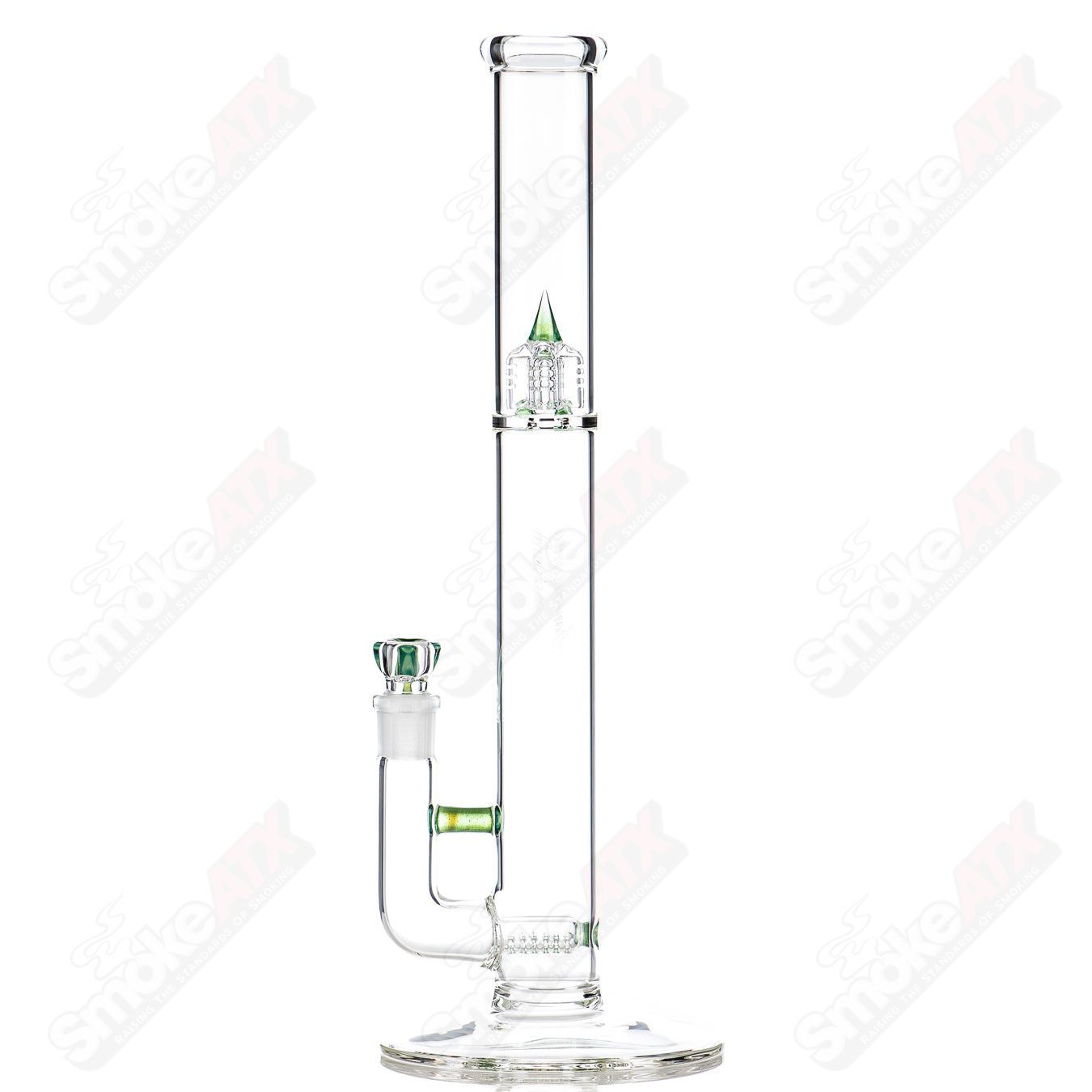 Sovereignty Glass 44x4 DG Stemline Minor Accent straight glass tube with colorful accent design, clear glass, and straight shape.
