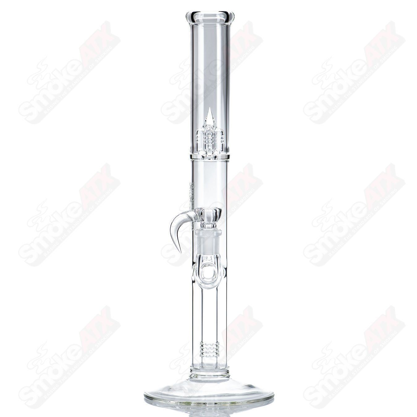Sovereignty Glass 44x4 Fixed 180 straight tube with clear glass and precise design, showcasing high-quality heady glass craftsmanship.