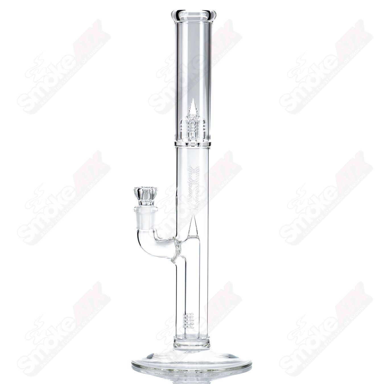 Sovereignty Glass 44x4 Fixed 180 straight tube bong with clear glass and a sleek design for smooth smoking.