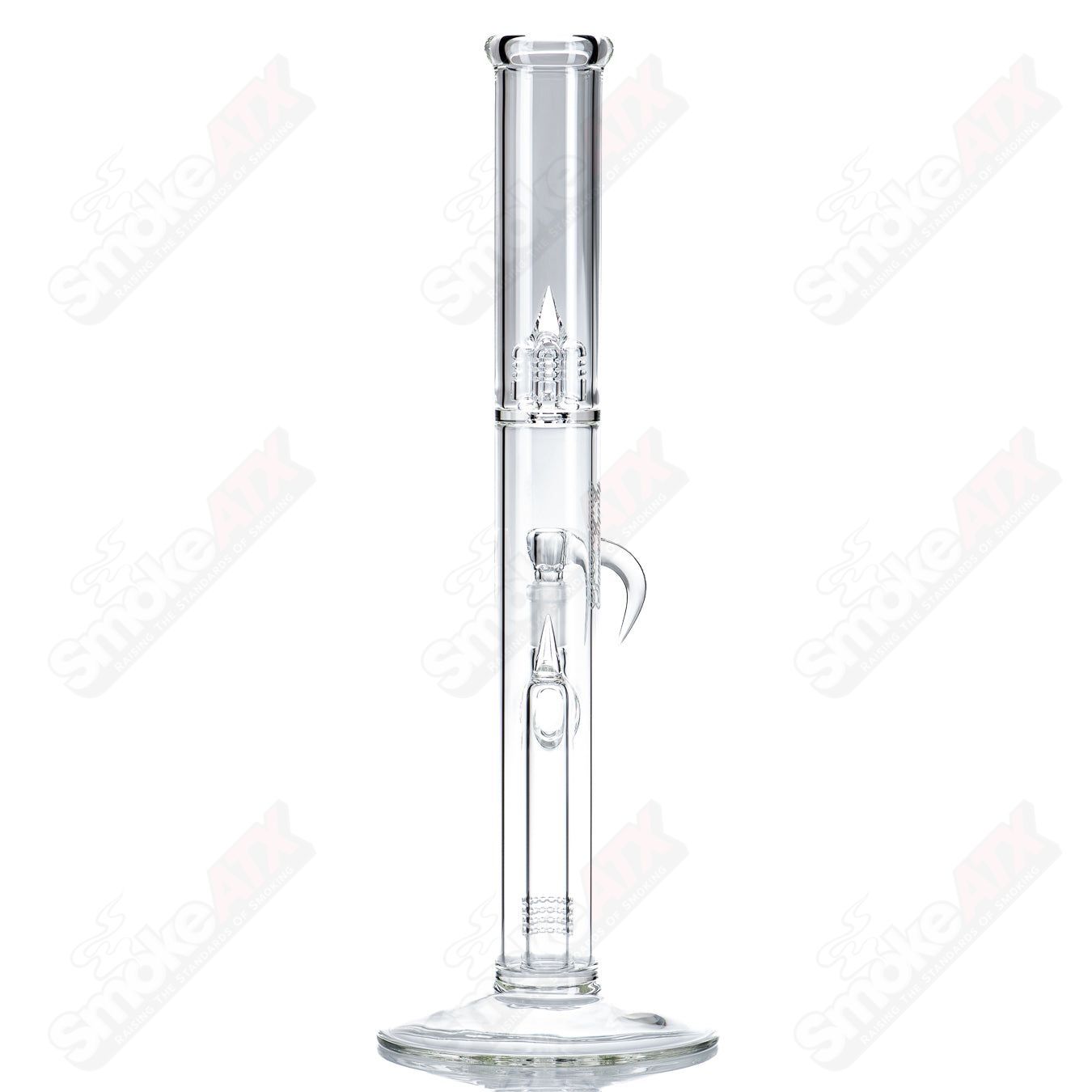 Sovereignty Glass 44x4 Fixed 180 Straight Tube Heady Glass with clear glass design and straight tube shape.