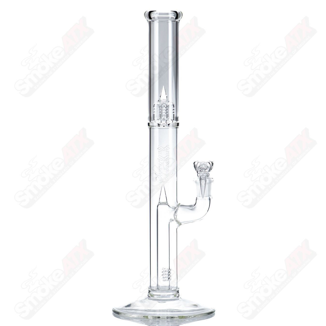 Sovereignty Glass 44x4 Fixed 180 straight tube heady glass bong with clear design and sturdy base, 44 inches tall.