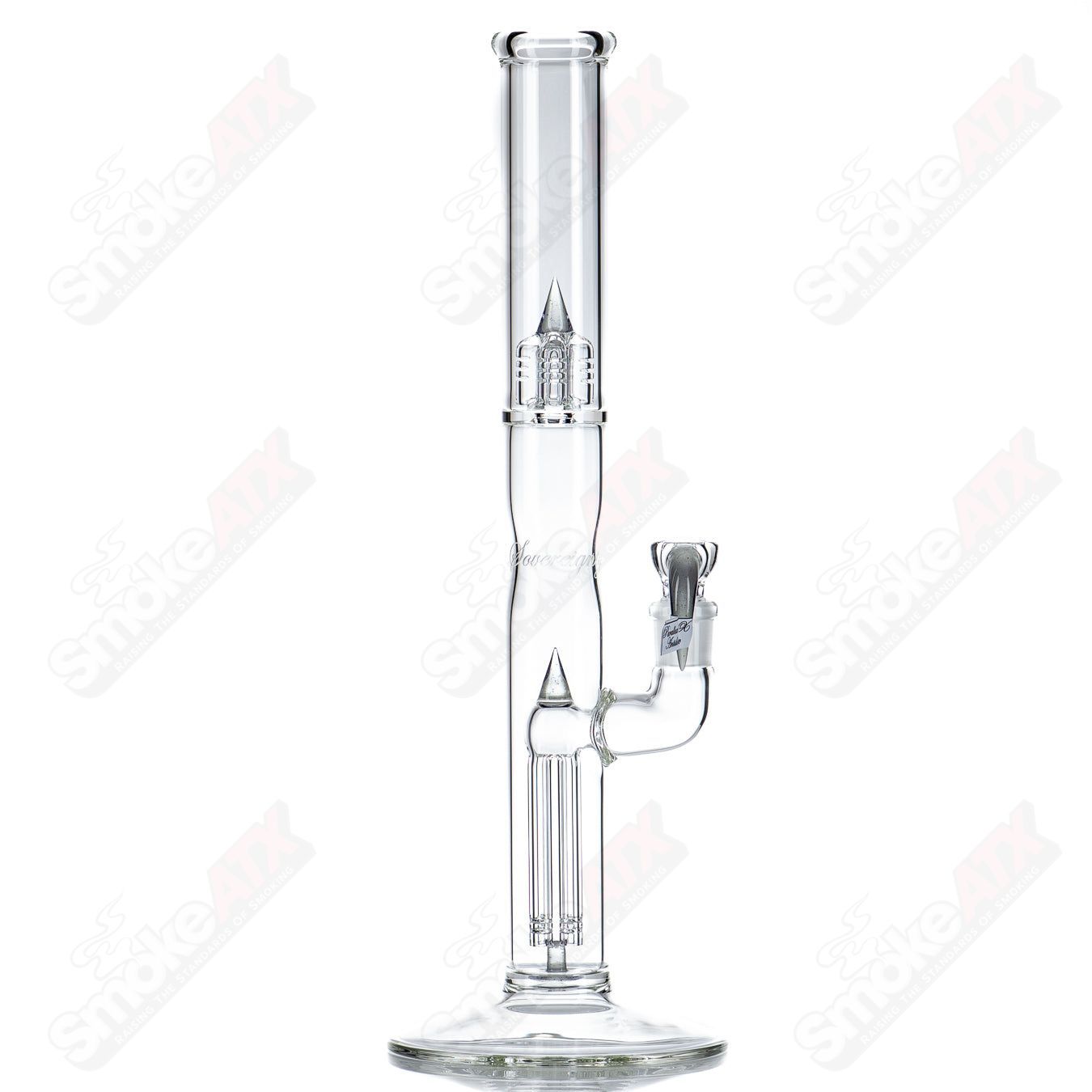 Sovereignty Glass straight tube bong with 44x4 fixed 4 design, partial accent, and body reduction features.