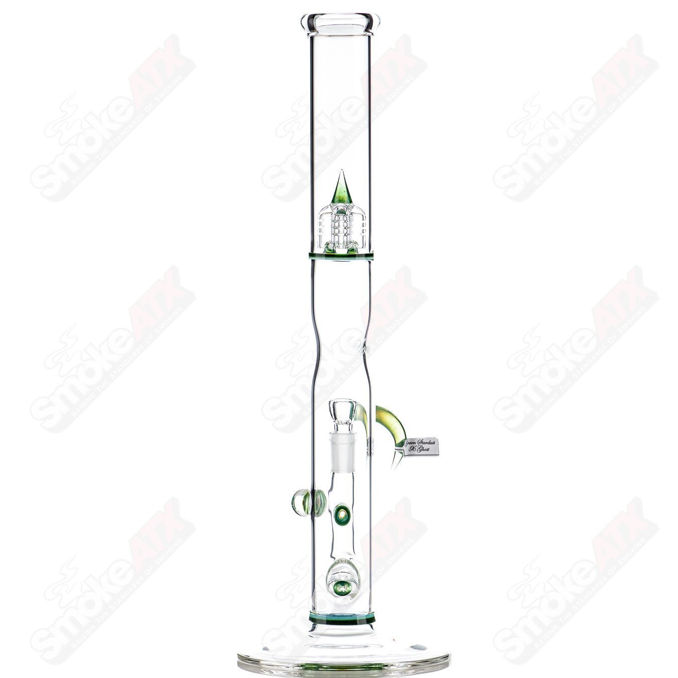 Sovereignty Glass 44x4 G-Line Partial Accent straight glass tube with body reduction, Millie and Seal accents for decorative use