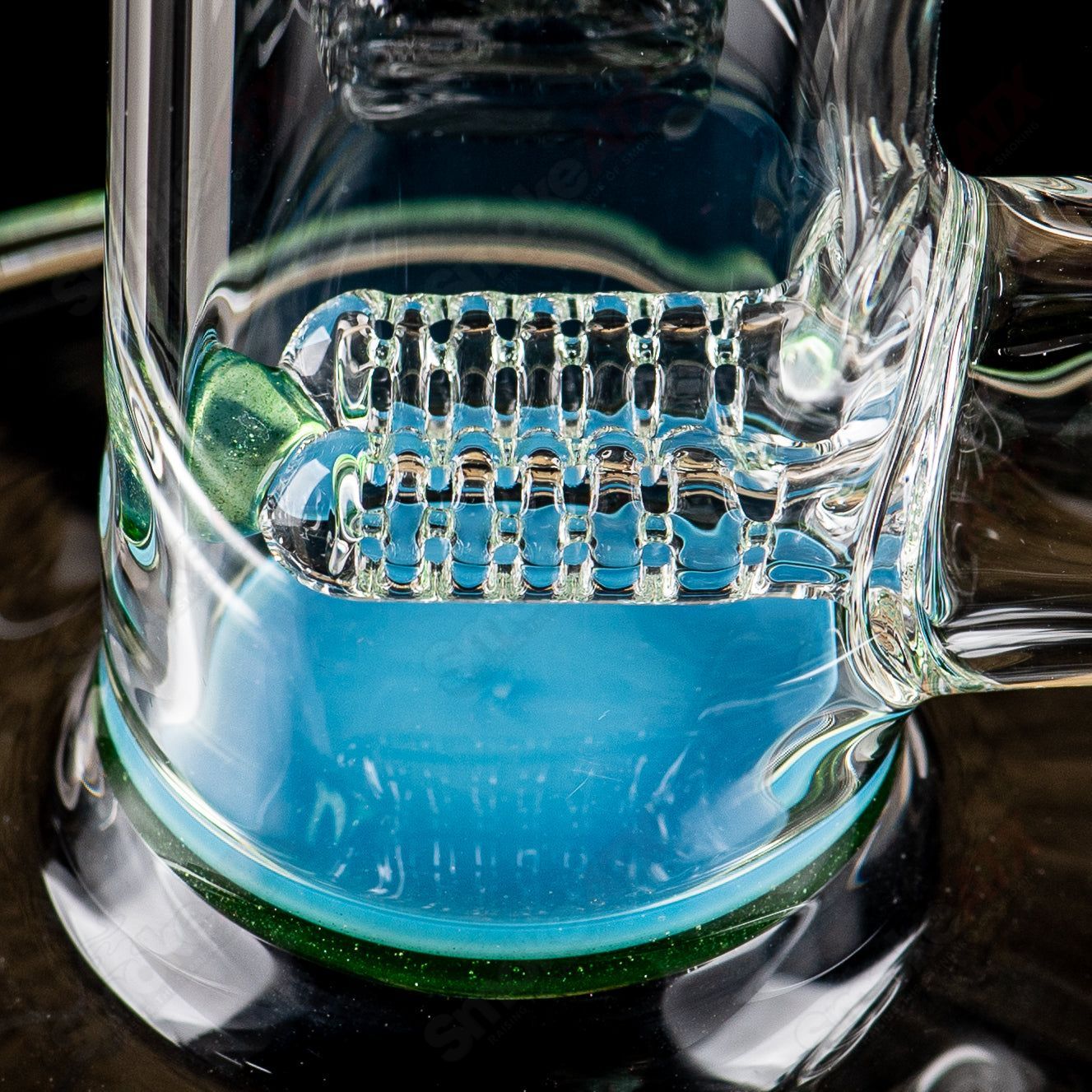 Sovereignty Glass 44x4 G-Line Partial Accent straight glass tube with body reduction, Millie and Seal accents.