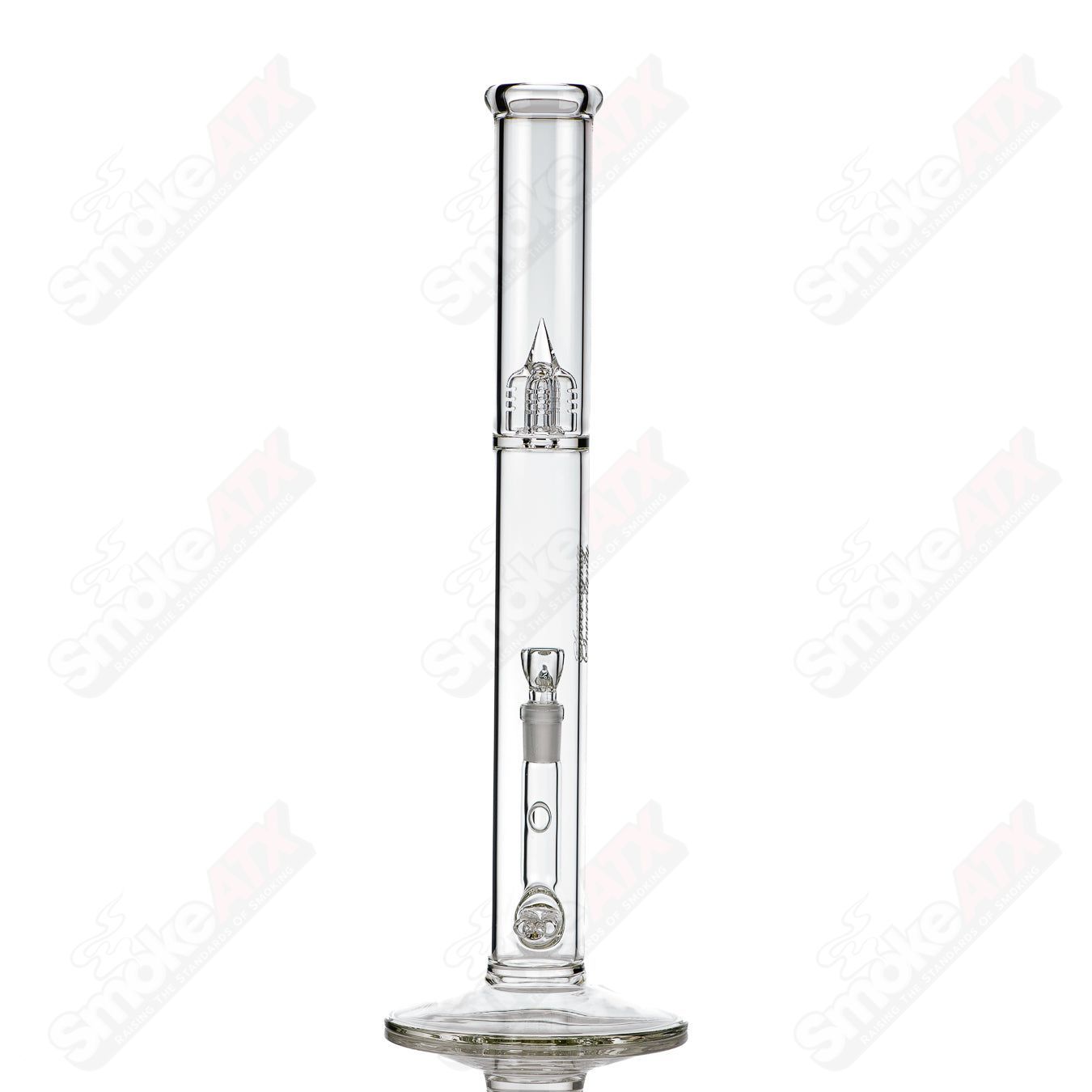 Sovereignty Glass 44x4 G-Line straight glass tube for smoking devices, clear and durable with precise measurements.