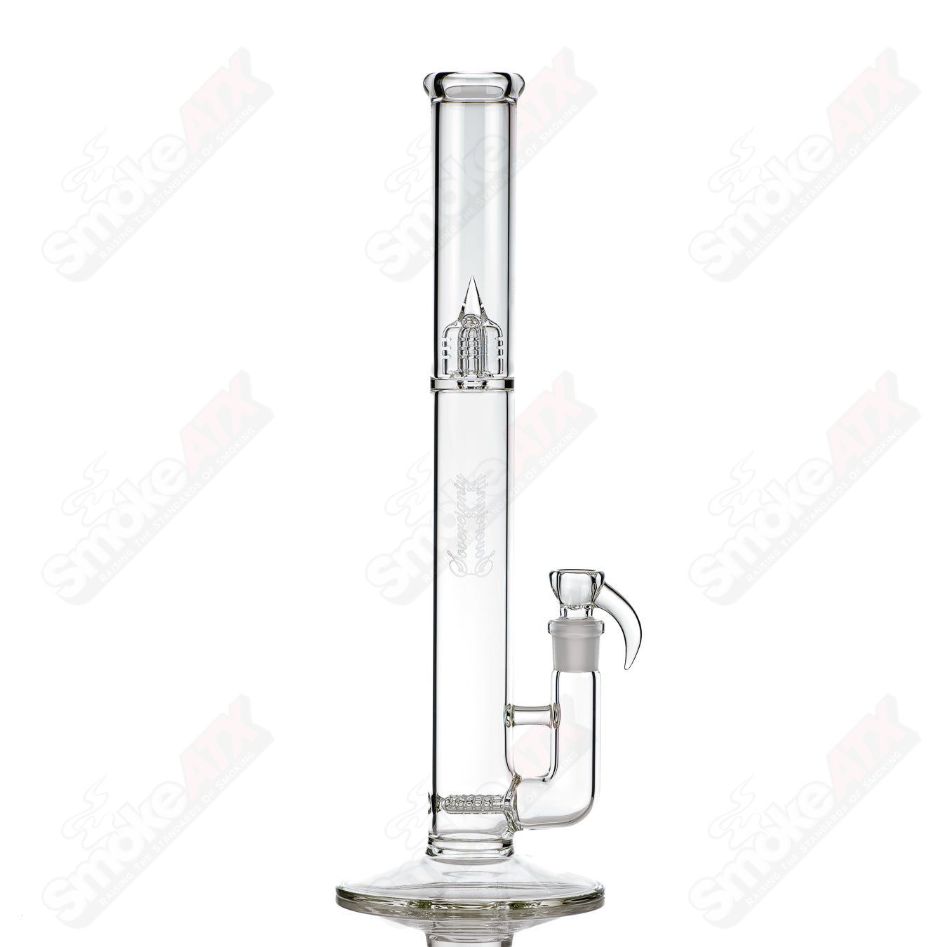 Sovereignty Glass 44x4 G-Line straight glass tube with clear, smooth design for smoking or display purposes.