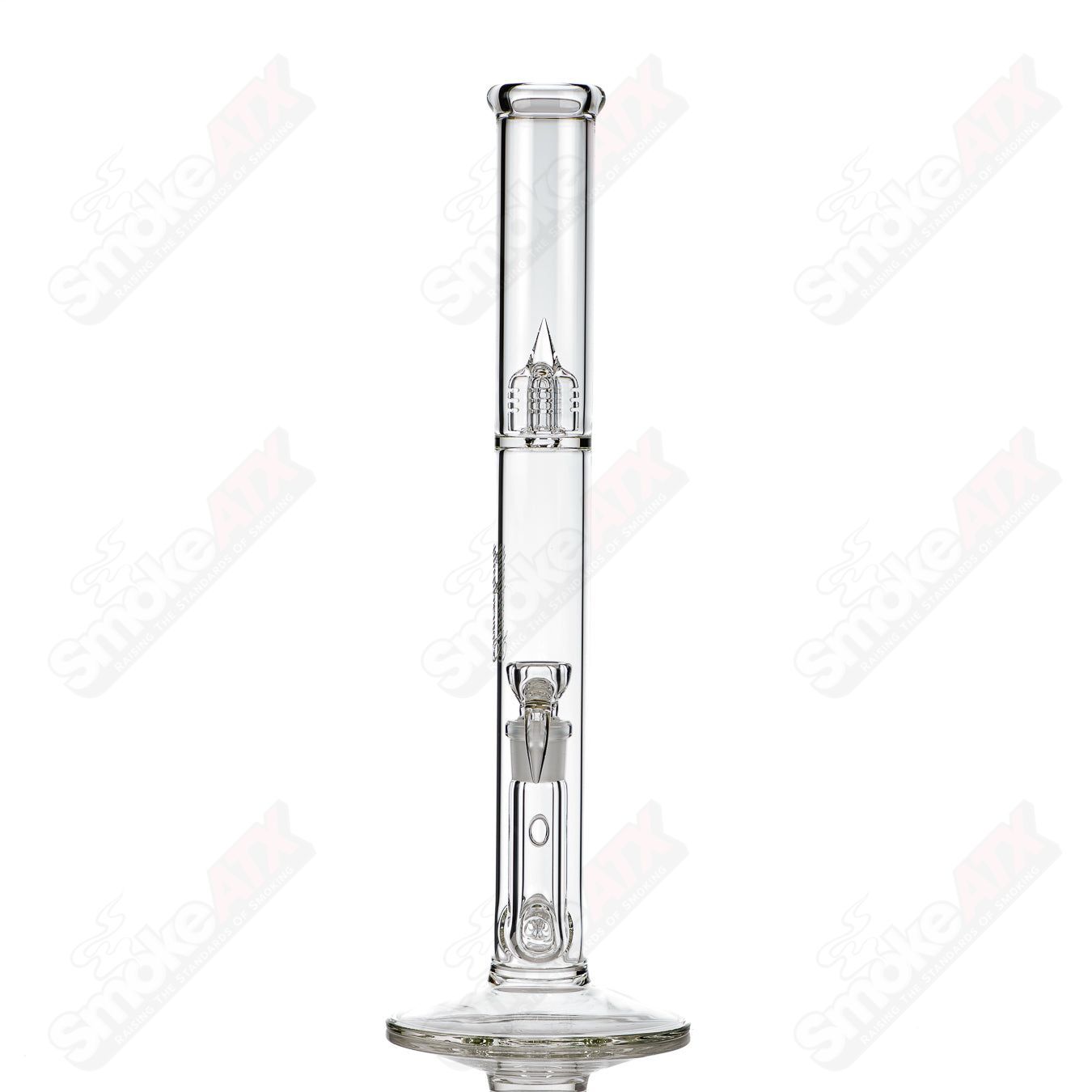 44x4 G-Line Sovereignty glass straight tube by Sovereignty Glass, showcasing clear glass with subtle design details.
