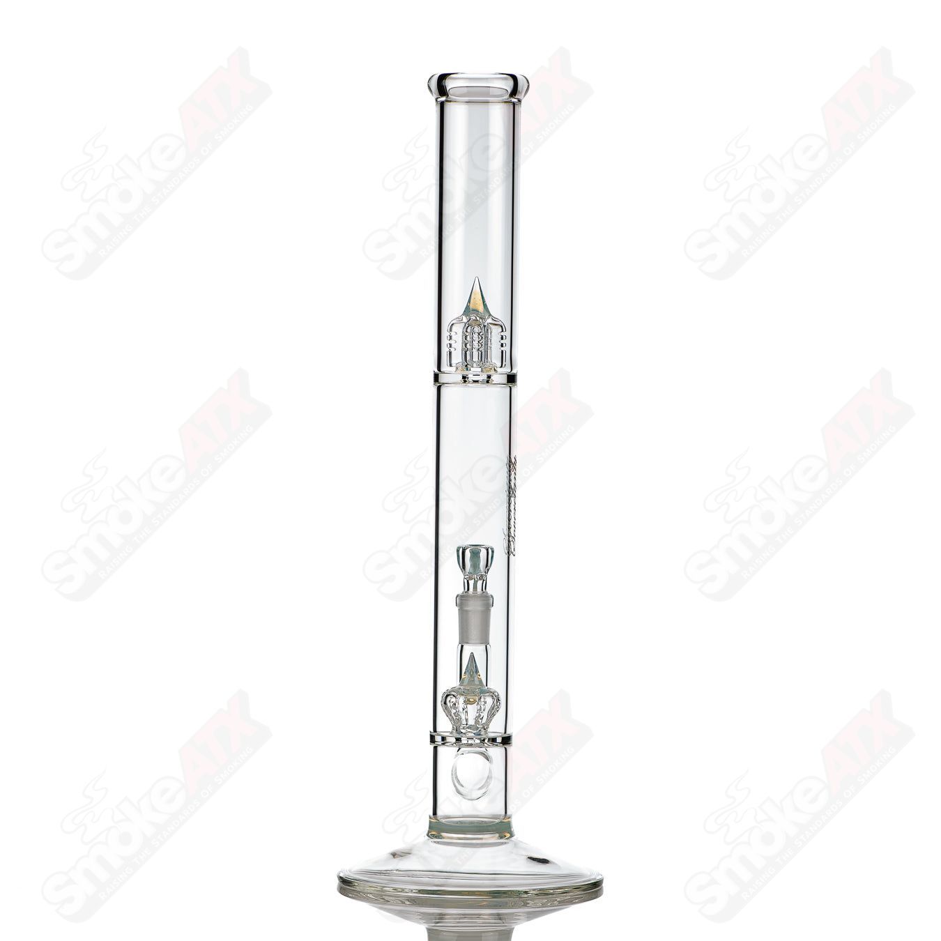 Sovereignty Glass 44x4 Imperial Partial Accent Glopal straight tube with intricate glasswork and decorative accents.