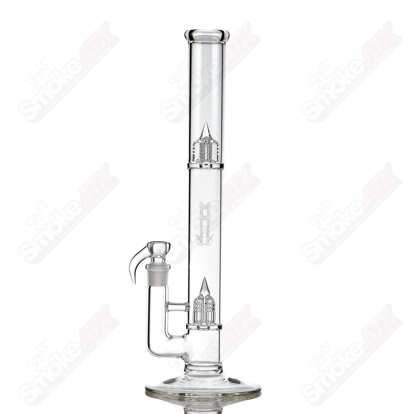 Sovereignty Glass 44x4 Inv4 straight glass tube with clear design, showcasing its sleek, cylindrical shape and durable construction.