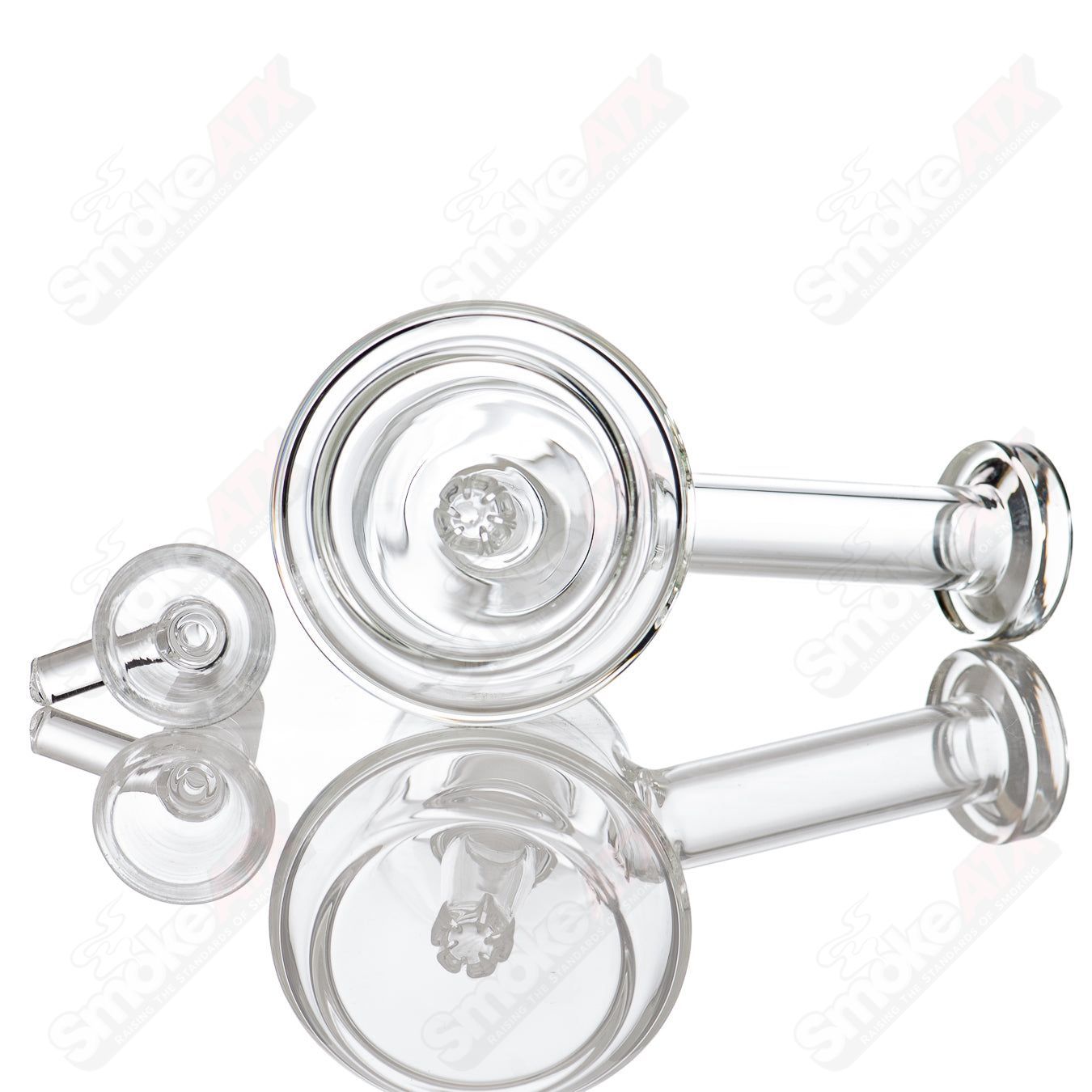 Clear 4.5" mini banger hanger rig by Diamond Glass, featuring a sleek design and compact size for concentrate use.