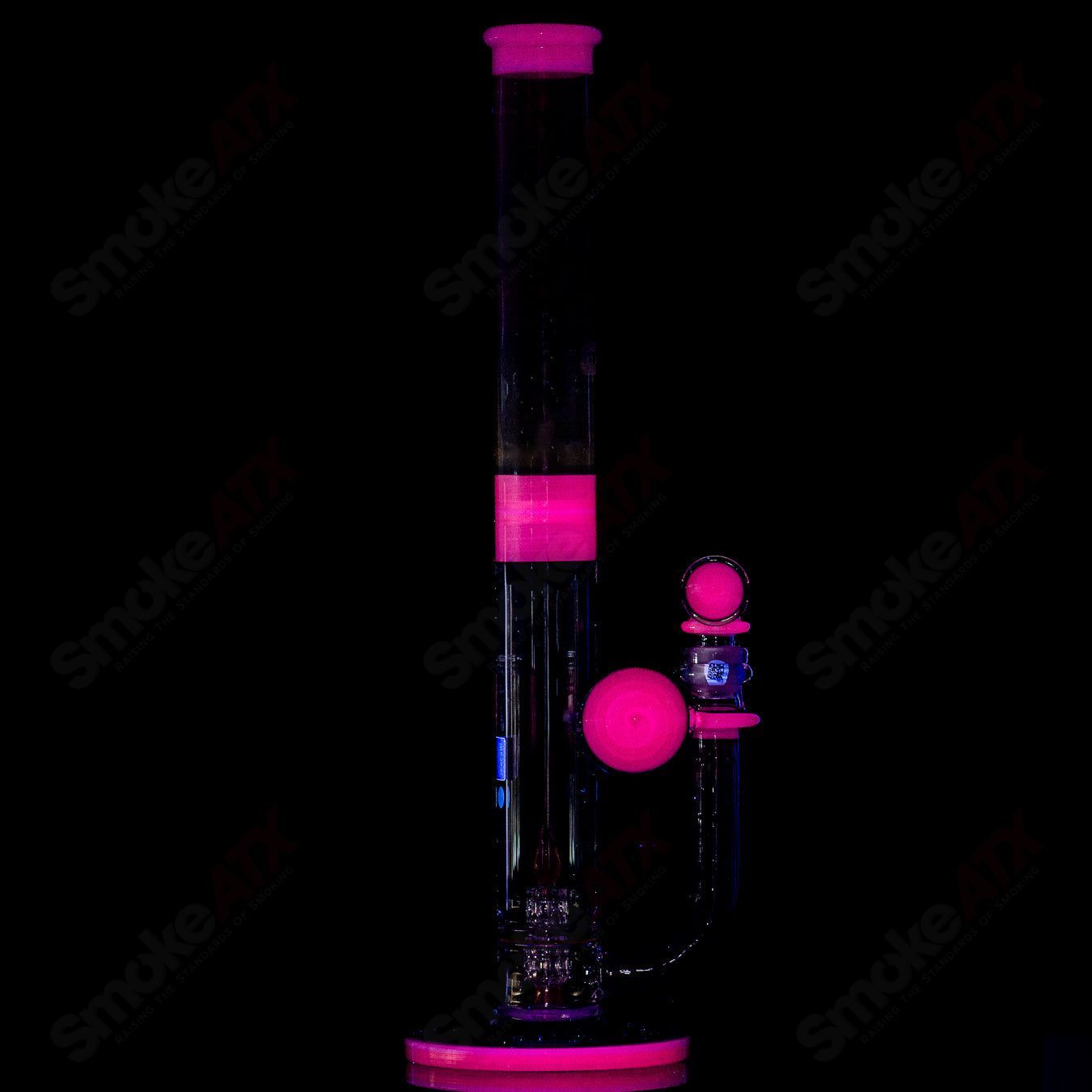 Mobius 45 T V1 Accent 2025 glass waterpipe with sleek design and clear glass construction, featuring intricate accents and premium craftsmanship.