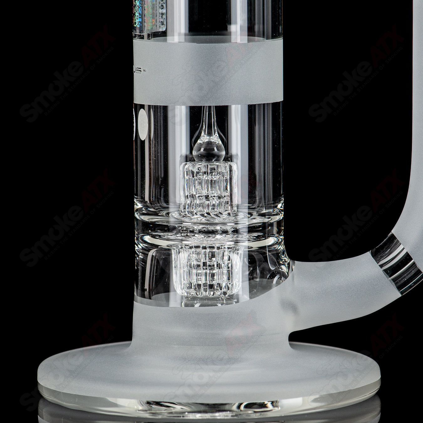Mobius 45T V1 Splash Trap Coldworked Glass Waterpipe with intricate design and durable construction.