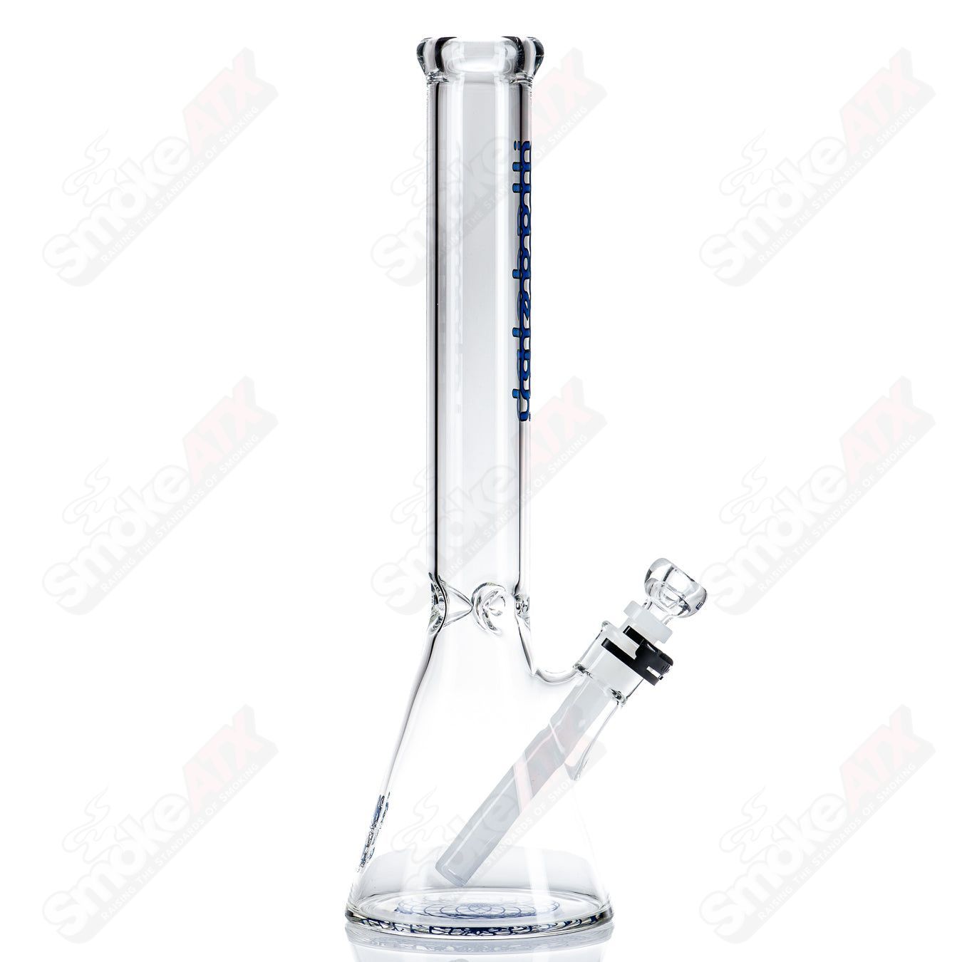 Royal blue 15-inch beaker made of glass by Illadelph, featuring a 45mm diameter and standard beaker design.