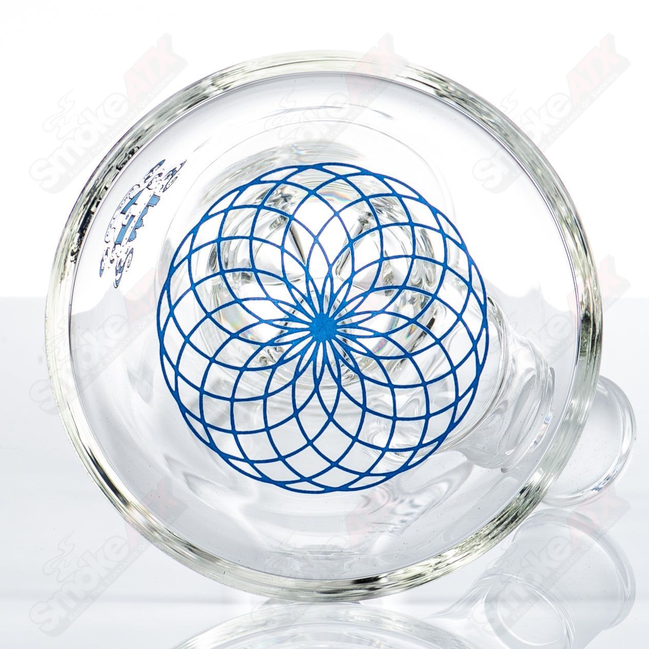 Royal blue 15-inch Illadelph glass beaker with 45mm diameter, showcasing clear glass and sturdy design.