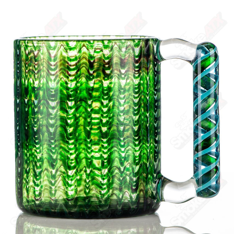 Green Wrap N Rake Glass Log Mug by Ed Wolfe Glass - Smoke ATX