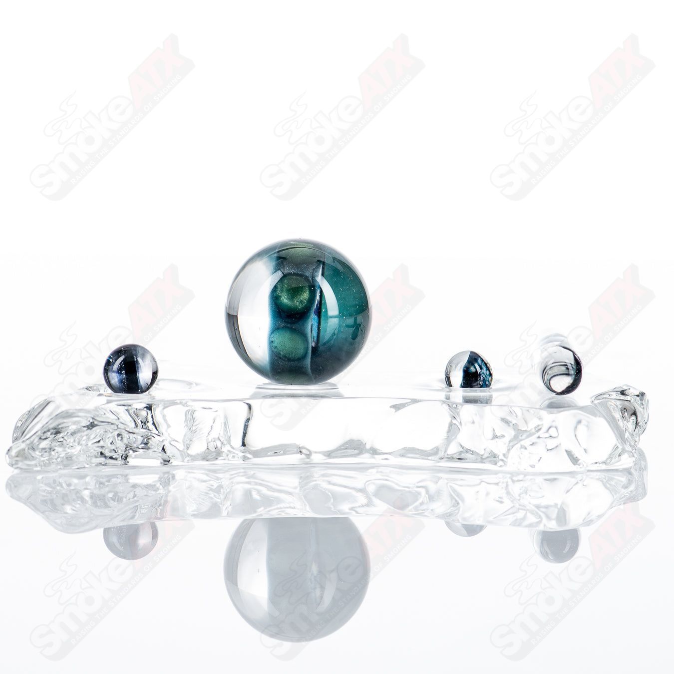 Four-piece Starry Night Slurper set by Grimm Glass featuring hand-blown glass pieces with starry night designs.