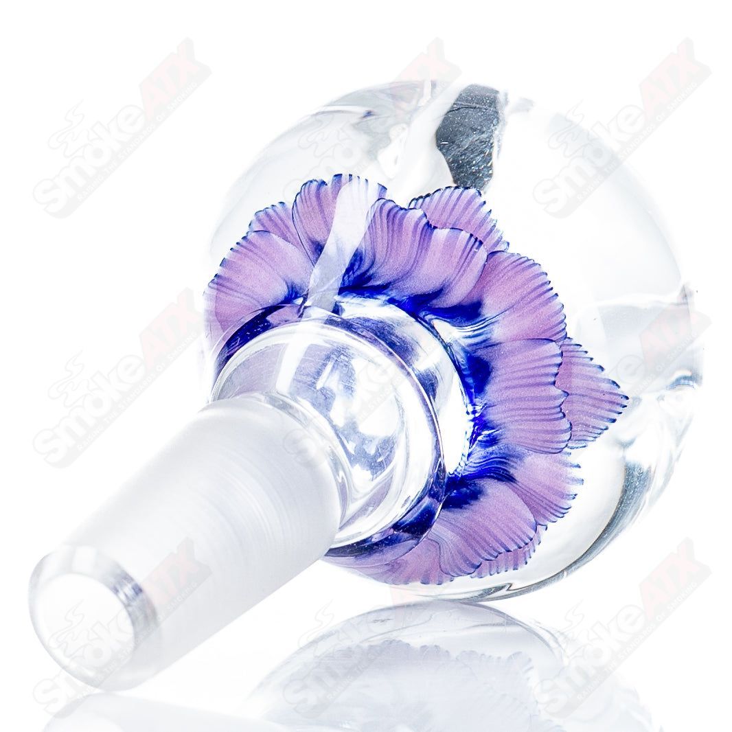 14mm Flower Marble Bowl by Swan Glass, a colorful heady glass bowl with floral marble design and smooth glass finish.