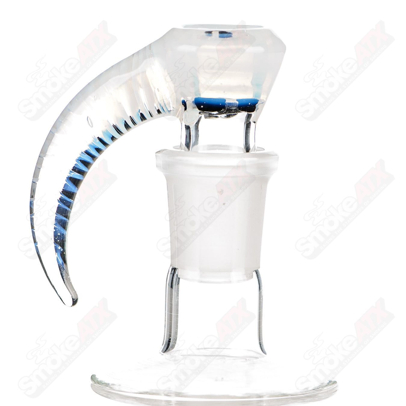 Colorful 18mm worked glass 4-hole slide from Texas Tubes, designed for use with Heady Glass bowls.