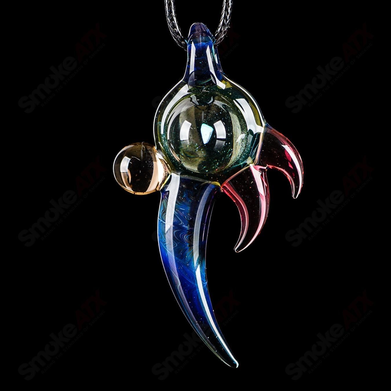 Colorful Dosh Glass #5 Amulet Pendant featuring intricate glasswork and a vibrant, artistic design.