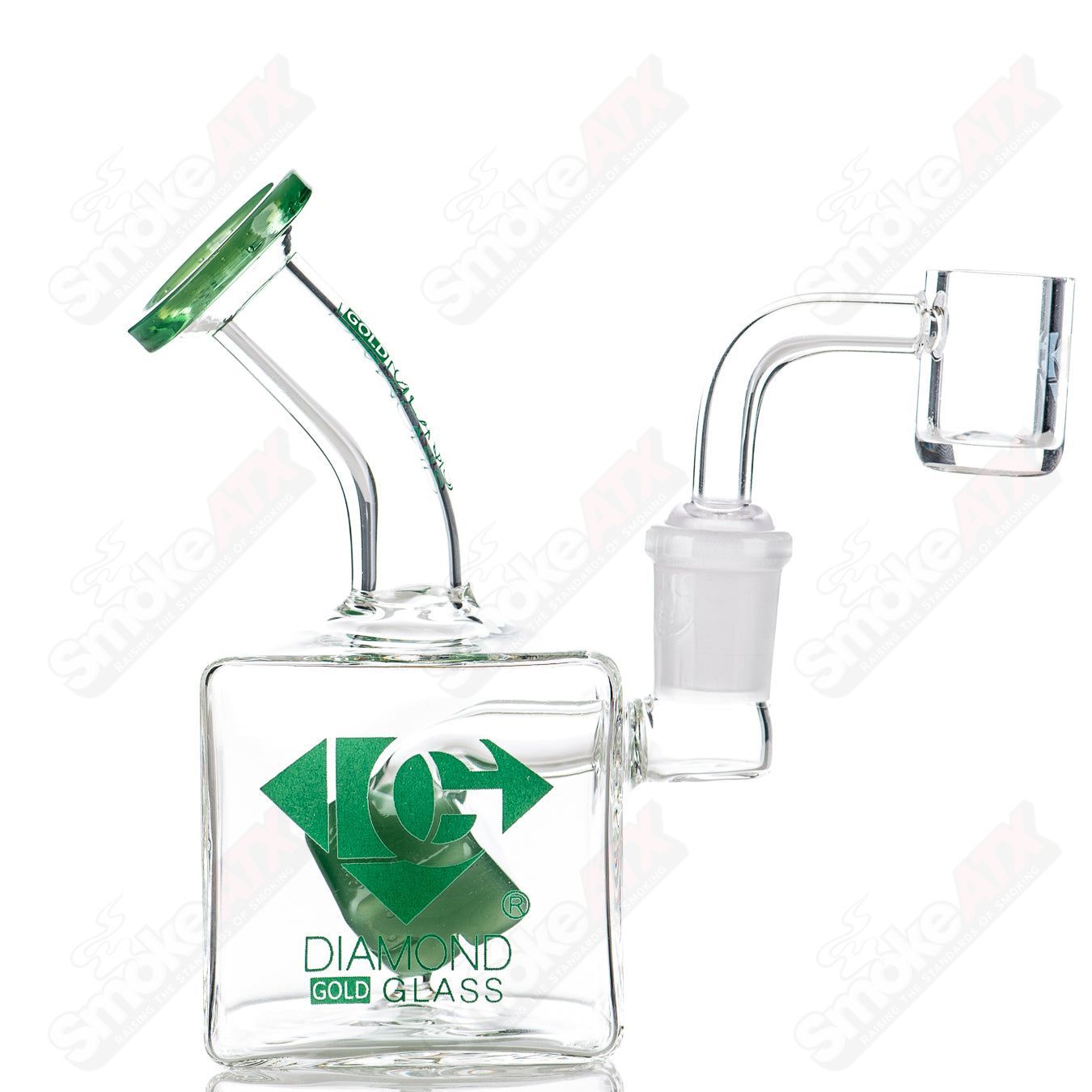 5" Cube Perc Mini Box - Rig Diamond Glass - Smoke ATX