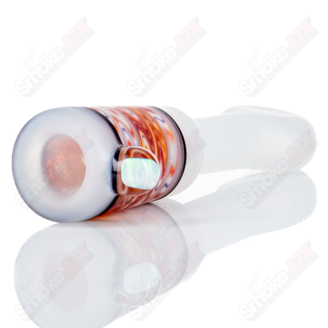 Kirkland Glassworks Wig Wag Chillim, a colorful heady glass chillum with vibrant wig wag pattern and intricate glasswork.