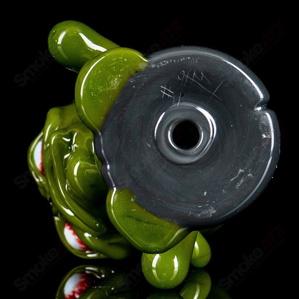 Ghost #5 Zombie Hand Pipe, heady glass hand pipe featuring a detailed zombie hand design for smoking.