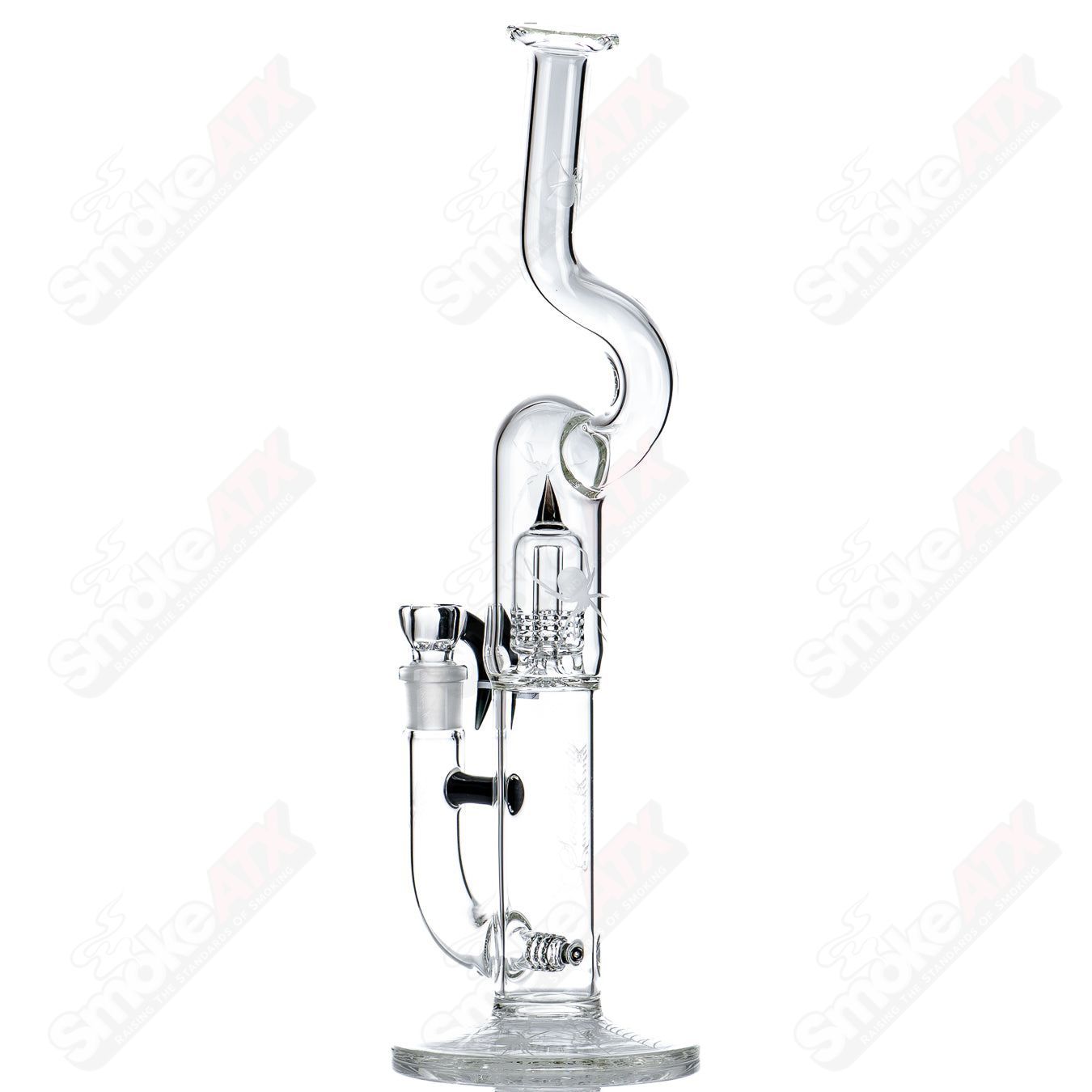 Sovereignty Glass 50mm Grid Dome 360 Stemline with minor accent, Natty Neck, and Halloween pattern heady glass piece.