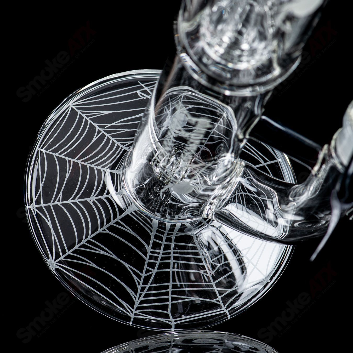 Sovereignty Glass 50mm Grid Dome 360 Stemline with minor accent, natty neck, and Halloween pattern heady glass piece.