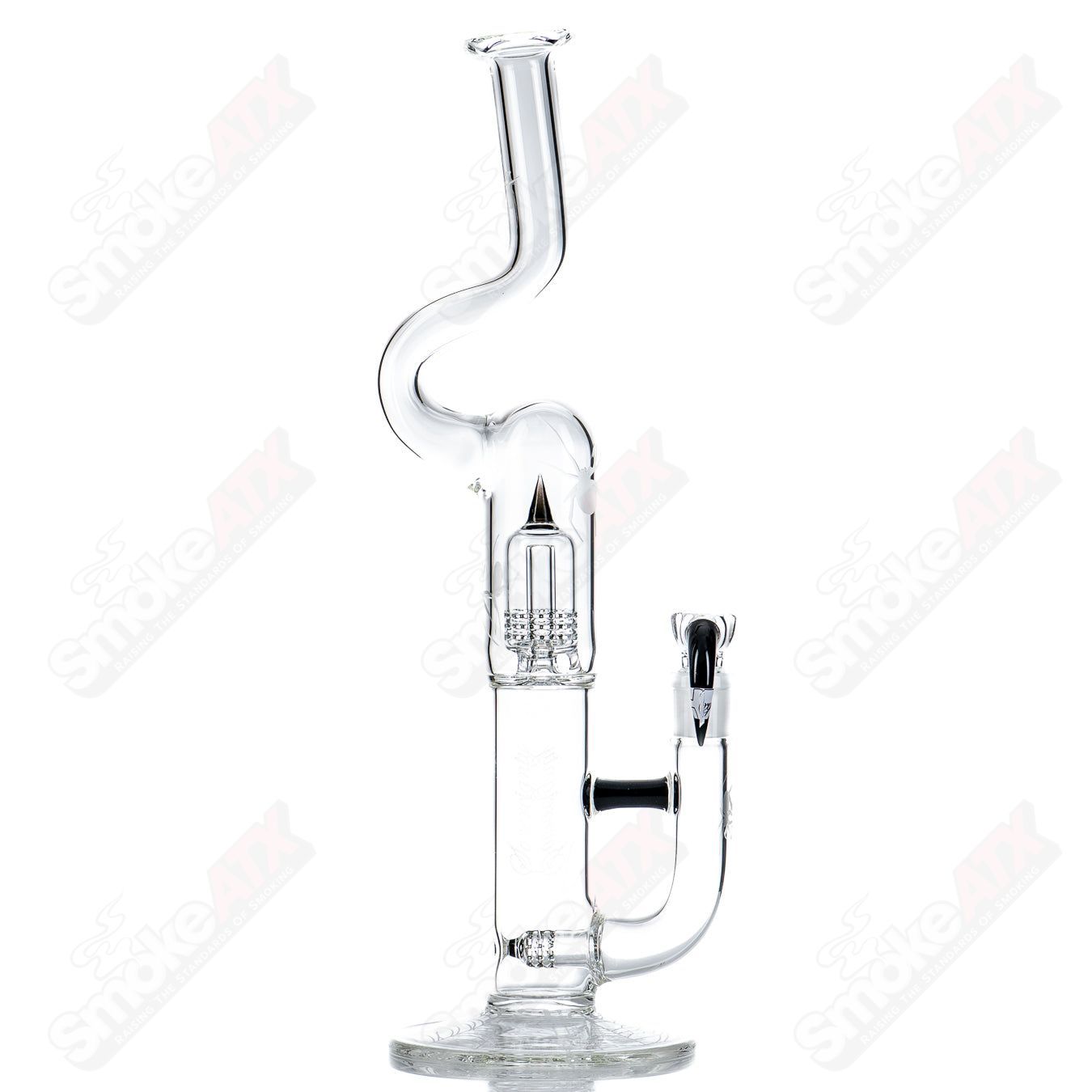 Sovereignty Glass 50mm Grid Dome 360 Stemline with minor accent, natty neck, and Halloween pattern heady glass piece.
