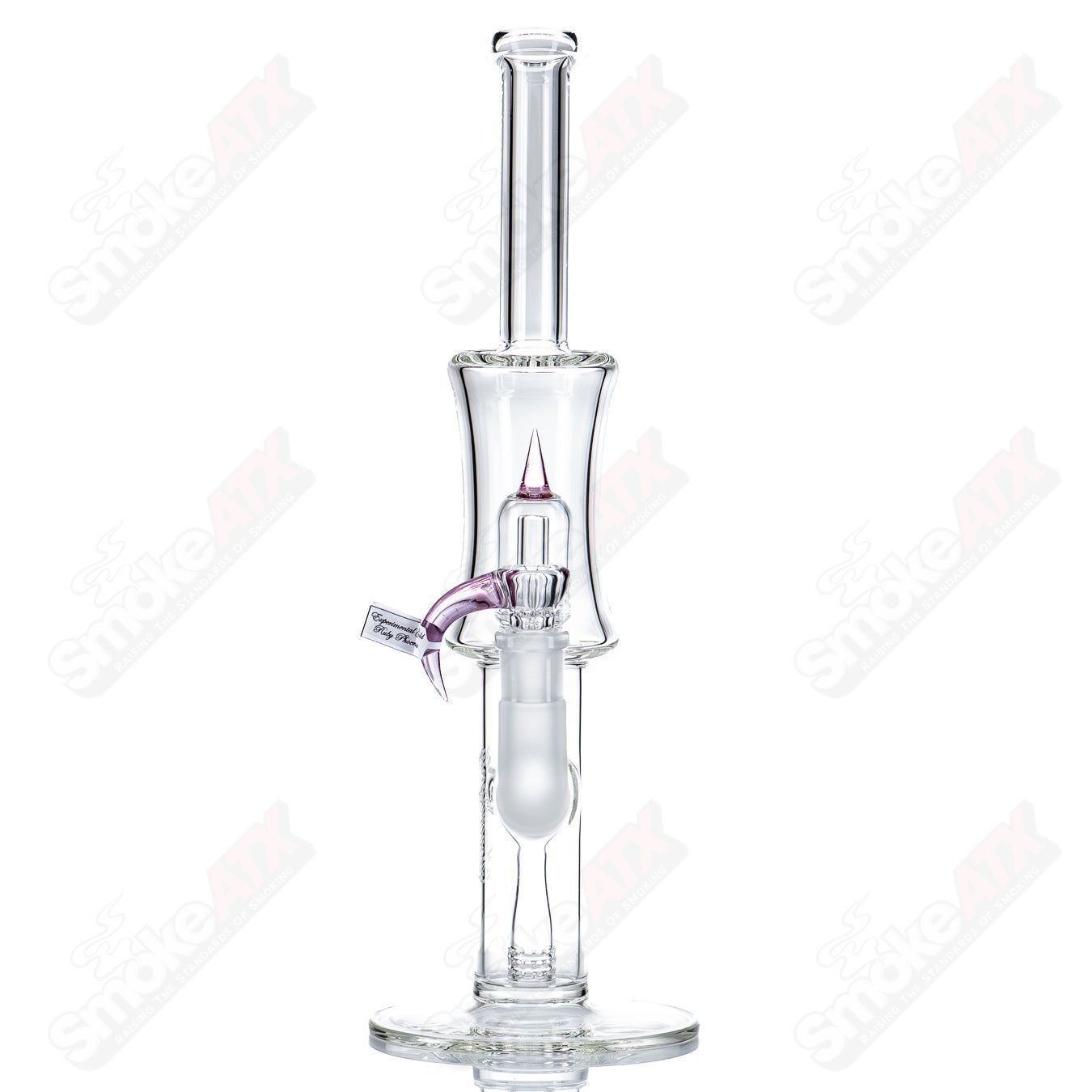 Sovereignty Glass heady straight tube with 50mm grid dome, fixed 180 minor accent, and bent neck design for smoking enjoyment.
