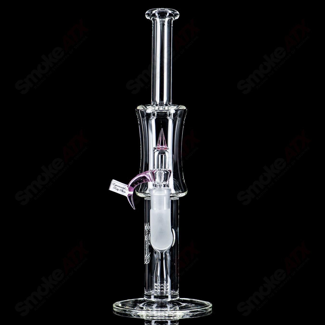 Sovereignty Glass 50mm Grid Dome Fixed 180 Minor Accent straight tube with bent neck, clear heady glass design.