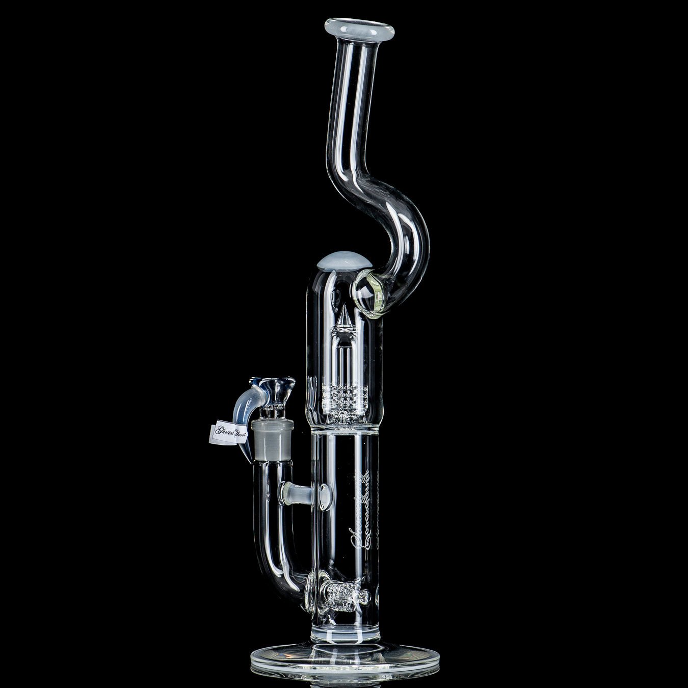 Heady glass 50mm Grid Dome Mini3 with full accent and natural neck design by Sovereignty Glass.
