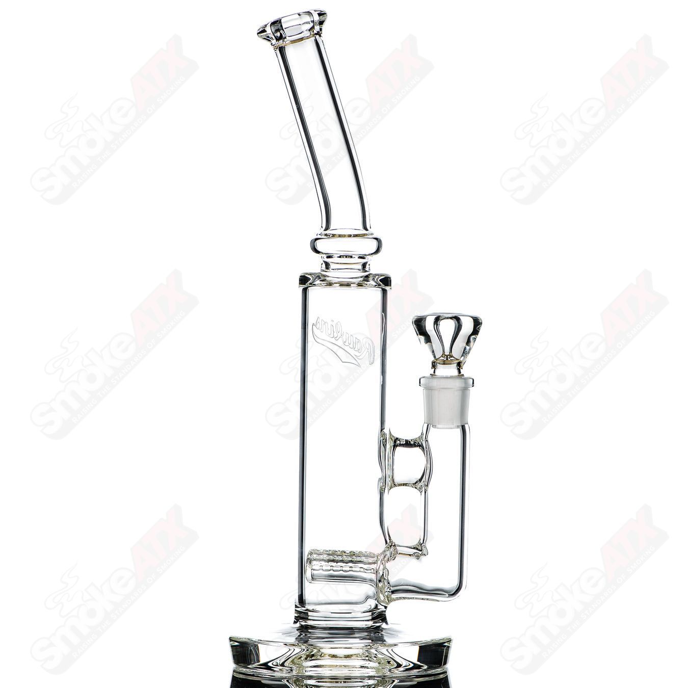 50mm UV Horizonline Tube by Rawlin's Glass, a straight heady glass tube with vibrant UV-reactive features.